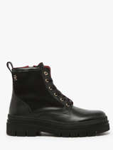 Enkellaarsjes Uit Leder Tommy hilfiger Zwart accessoires 8447BDS